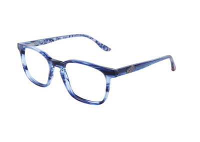 Lunettes Marvel, monture bleu translucide veiné