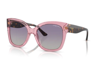 Lunettes Vogue, monture rose translucide décoration écaille