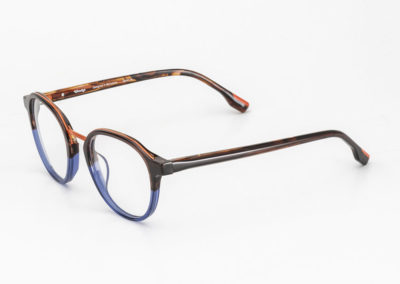 Lunettes Woodys, modèle Victor, bleu,marron et orange