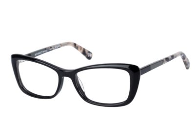 Lunettes Botaniq, monture noire aux branches en noir et blanc