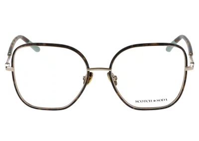 Lunettes Scotch & Soda, monture fine écaille, branches marrons et turquoise